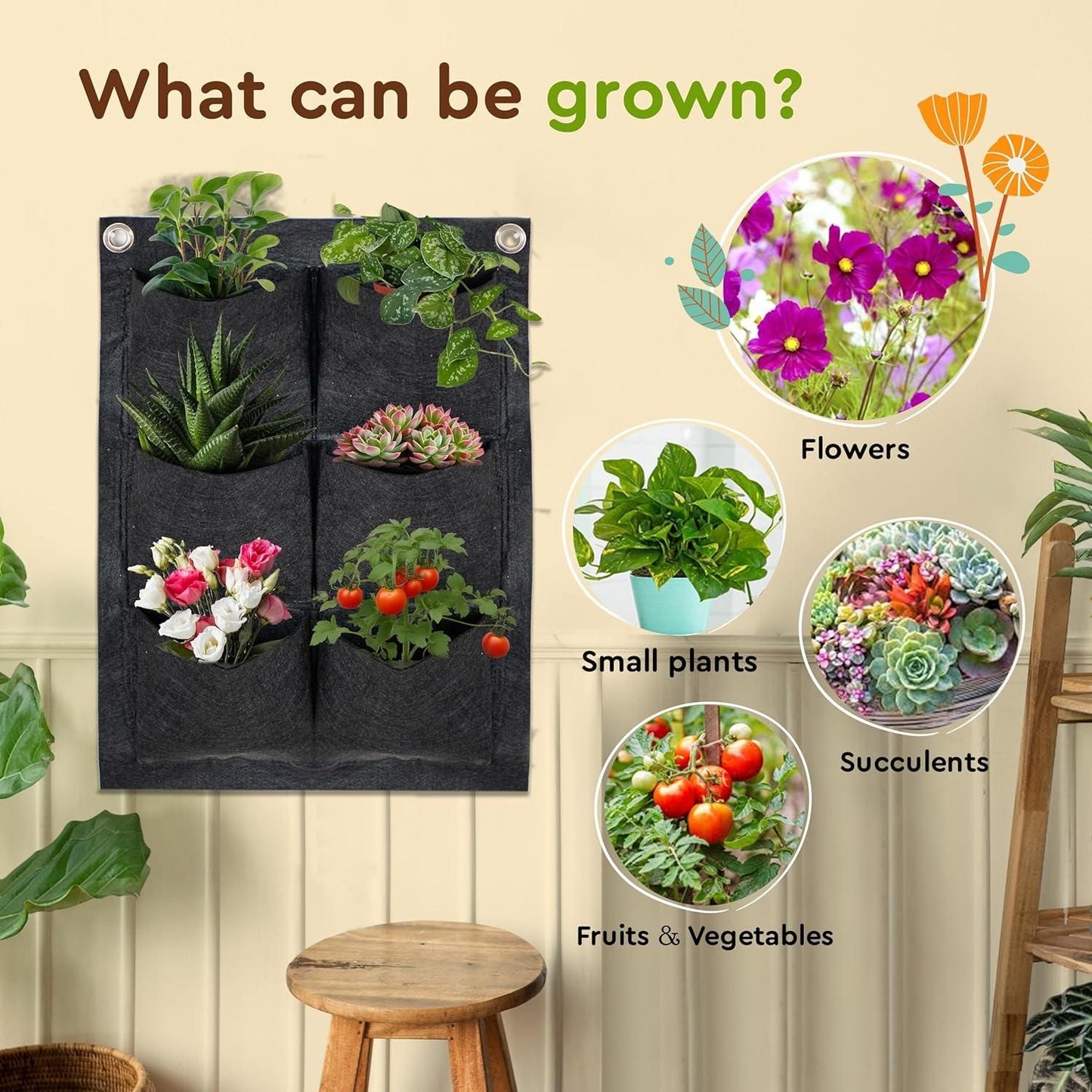 Vertical Hanging Wall Planter for Balcony/Indoors