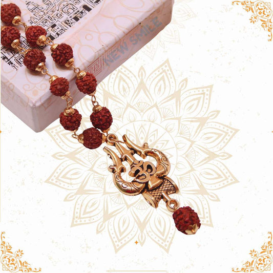 Shiv Trishul Penfant with Rudraksha Chain